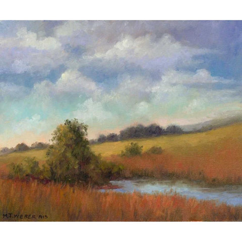 September Fields Black Modern Wood Framed Art Print by Weber, Mary Jean