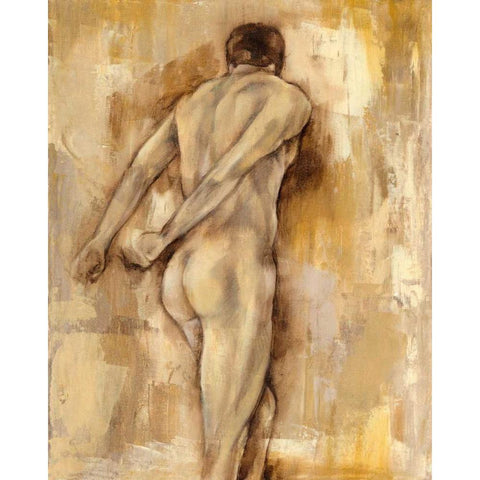 Nude Figure Study IV Black Modern Wood Framed Art Print with Double Matting by Goldberger, Jennifer