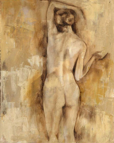 Nude Figure Study V Black Ornate Wood Framed Art Print with Double Matting by Goldberger, Jennifer