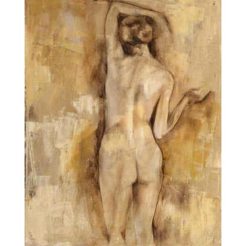 Nude Figure Study V Gold Ornate Wood Framed Art Print with Double Matting by Goldberger, Jennifer