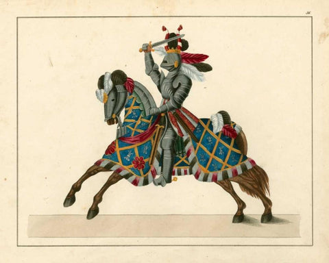 Knights in Armour II Black Ornate Wood Framed Art Print with Double Matting by Kottenkamp