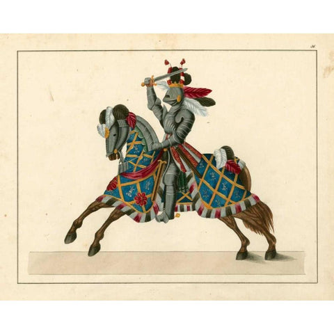 Knights in Armour II Black Modern Wood Framed Art Print with Double Matting by Kottenkamp