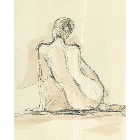 Neutral Figure Study III Gold Ornate Wood Framed Art Print with Double Matting by Harper, Ethan