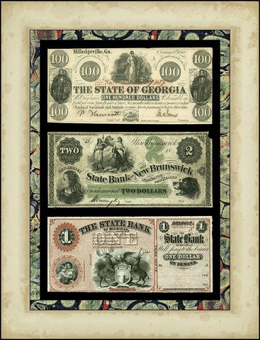 Money, Money, Money I Black Ornate Wood Framed Art Print with Double Matting by Unknown