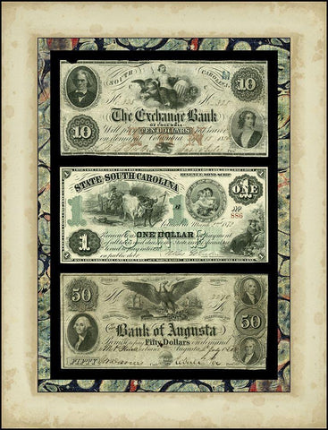 Money, Money, Money II Black Ornate Wood Framed Art Print with Double Matting by Unknown