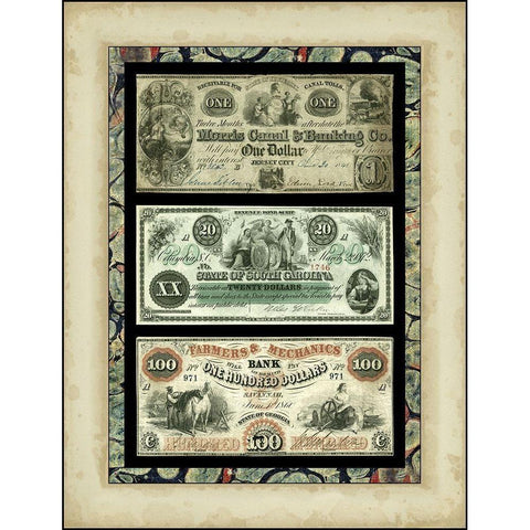 Money, Money, Money III Black Modern Wood Framed Art Print with Double Matting by Unknown