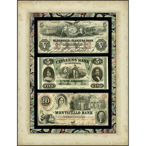 Money, Money, Money IV Gold Ornate Wood Framed Art Print with Double Matting by Unknown