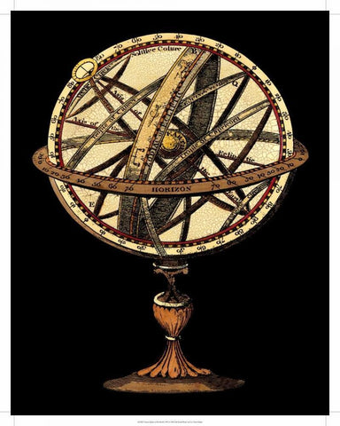 Sphere of the World I Black Ornate Wood Framed Art Print with Double Matting by Vision Studio