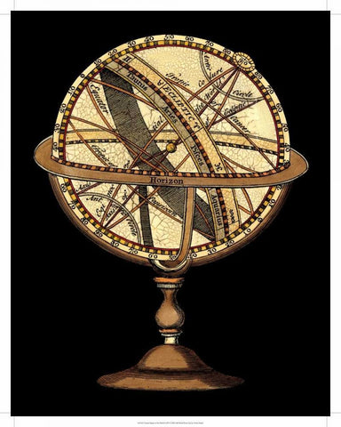 Sphere of the World II Black Ornate Wood Framed Art Print with Double Matting by Vision Studio