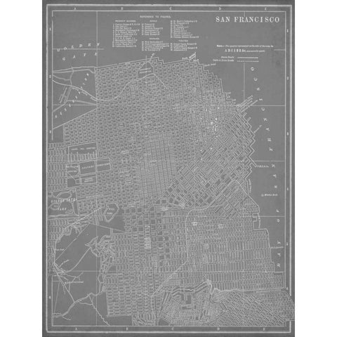 City Map of San Francisco White Modern Wood Framed Art Print by Vision Studio