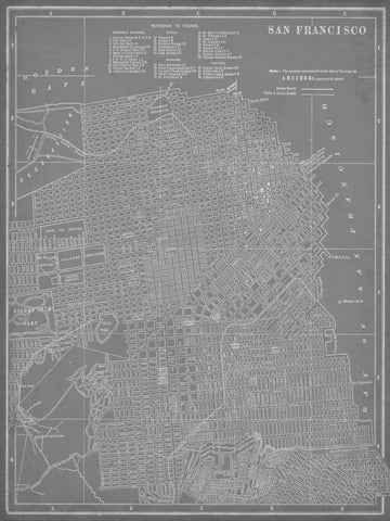 City Map of San Francisco White Modern Wood Framed Art Print with Double Matting by Vision Studio