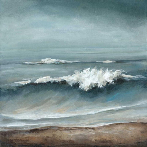 Sea Foam Black Modern Wood Framed Art Print with Double Matting by Long, Christina