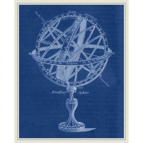 Armillary Sphere I Black Modern Wood Framed Art Print by Vision Studio