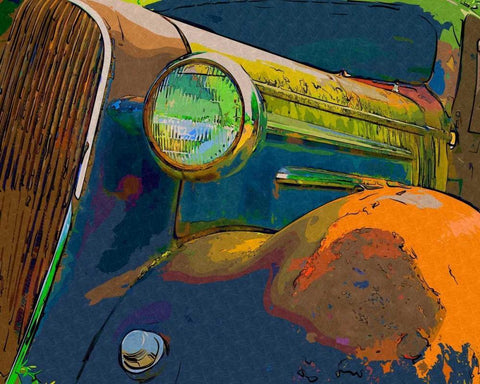 Classic Cruisin III White Modern Wood Framed Art Print with Double Matting by Head, Danny