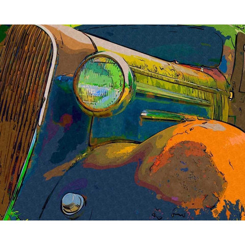 Classic Cruisin III White Modern Wood Framed Art Print by Head, Danny