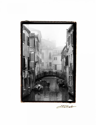 Waterways of Venice II Black Ornate Wood Framed Art Print with Double Matting by DeNardo, Laura