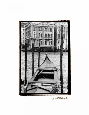 Waterways of Venice III Black Ornate Wood Framed Art Print with Double Matting by DeNardo, Laura