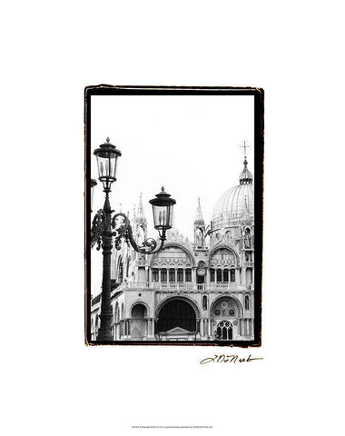 A Venetian Stroll V White Modern Wood Framed Art Print with Double Matting by DeNardo, Laura