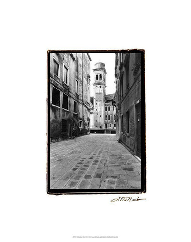 A Venetian Stroll VI White Modern Wood Framed Art Print with Double Matting by DeNardo, Laura