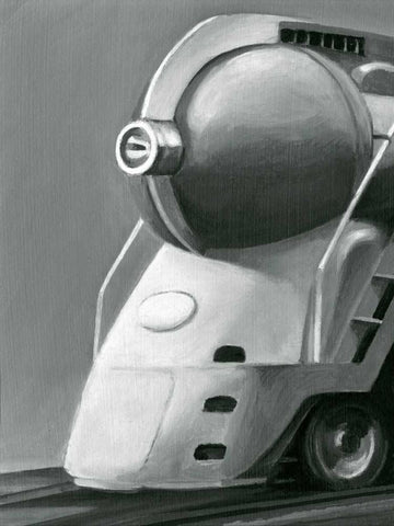 Vintage Locomotive I Black Ornate Wood Framed Art Print with Double Matting by Harper, Ethan