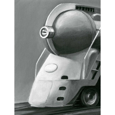 Vintage Locomotive I Black Modern Wood Framed Art Print with Double Matting by Harper, Ethan