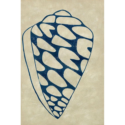 Indigo Shell IV Black Modern Wood Framed Art Print by Zarris, Chariklia