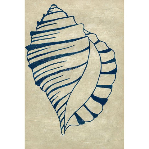 Indigo Shell V Black Modern Wood Framed Art Print by Zarris, Chariklia