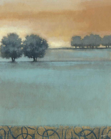 Tranquil Landscape I Black Ornate Wood Framed Art Print with Double Matting by Wyatt Jr., Norman