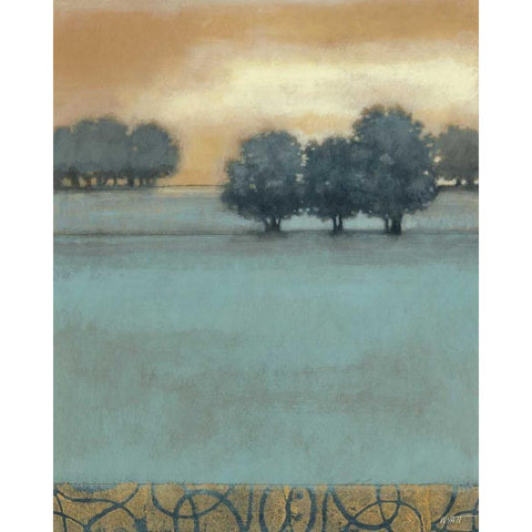 Tranquil Landscape II Black Modern Wood Framed Art Print with Double Matting by Wyatt Jr., Norman