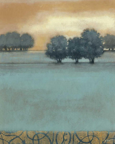 Tranquil Landscape II White Modern Wood Framed Art Print with Double Matting by Wyatt Jr., Norman