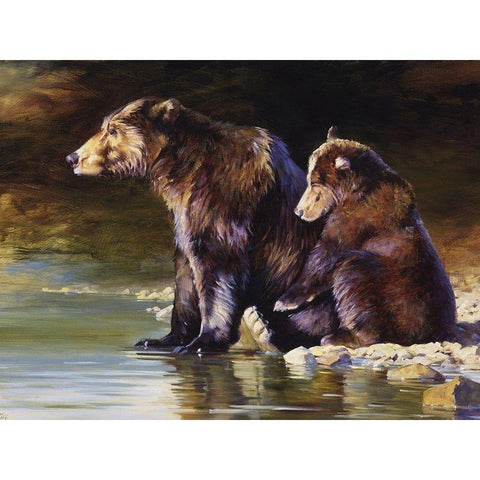 Small Mother Love (ASH) Black Modern Wood Framed Art Print with Double Matting by Chapman, Julie T.