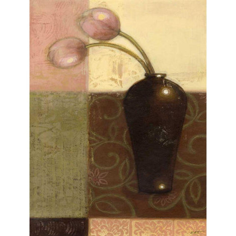 Ebony Vase with Tulips I Gold Ornate Wood Framed Art Print with Double Matting by Wyatt Jr., Norman