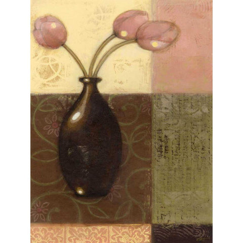 Ebony Vase with Tulips II Gold Ornate Wood Framed Art Print with Double Matting by Wyatt Jr., Norman
