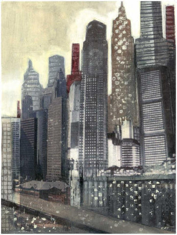 Urban Landscape II Black Ornate Wood Framed Art Print with Double Matting by Wyatt Jr., Norman