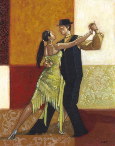 Dance II Black Ornate Wood Framed Art Print with Double Matting by Wyatt Jr., Norman