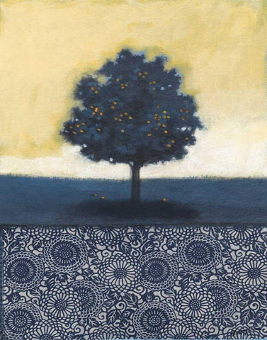 Blue Lemon Tree I Black Ornate Wood Framed Art Print with Double Matting by Wyatt Jr., Norman