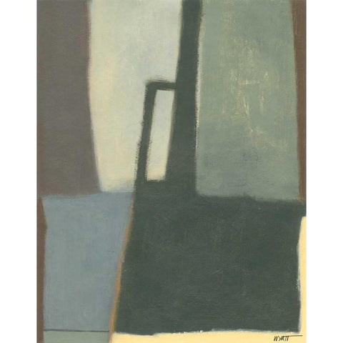 Jade Falls II Black Modern Wood Framed Art Print with Double Matting by Wyatt Jr., Norman