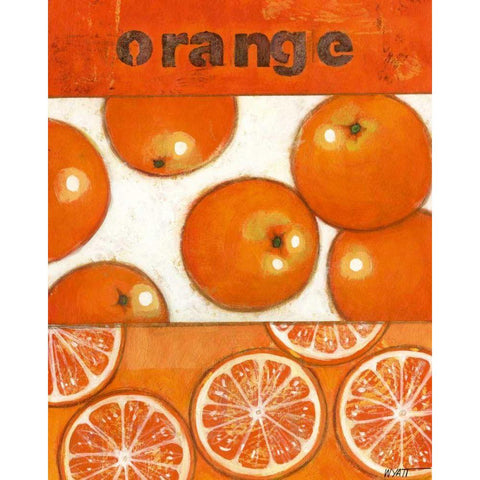 Orange Black Modern Wood Framed Art Print with Double Matting by Wyatt Jr., Norman