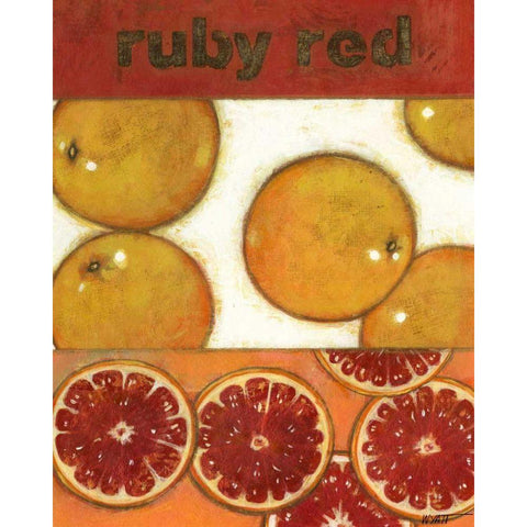 Ruby Red Gold Ornate Wood Framed Art Print with Double Matting by Wyatt Jr., Norman