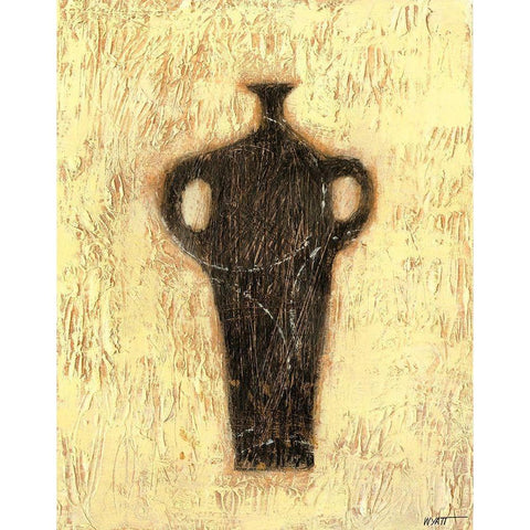 Woodcut Ebony Vase I Gold Ornate Wood Framed Art Print with Double Matting by Wyatt Jr., Norman