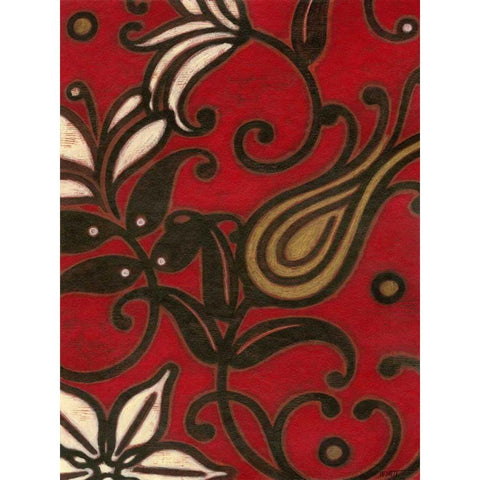 Scarlet Textile I White Modern Wood Framed Art Print by Wyatt Jr., Norman