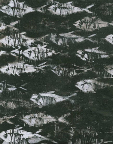 Fossilized I White Modern Wood Framed Art Print with Double Matting by Wyatt Jr., Norman