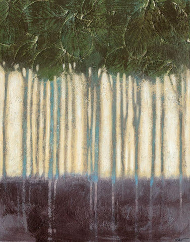 Sunlit Rainforest I White Modern Wood Framed Art Print with Double Matting by Wyatt Jr., Norman