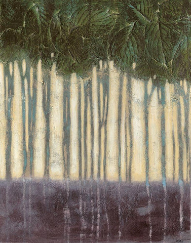 Sunlit Rainforest II White Modern Wood Framed Art Print with Double Matting by Wyatt Jr., Norman