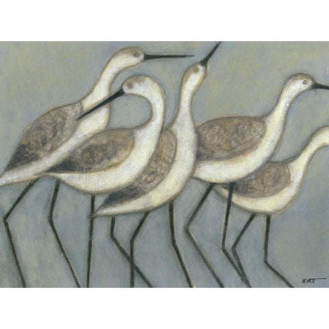 Shore Birds II Gold Ornate Wood Framed Art Print with Double Matting by Wyatt Jr., Norman