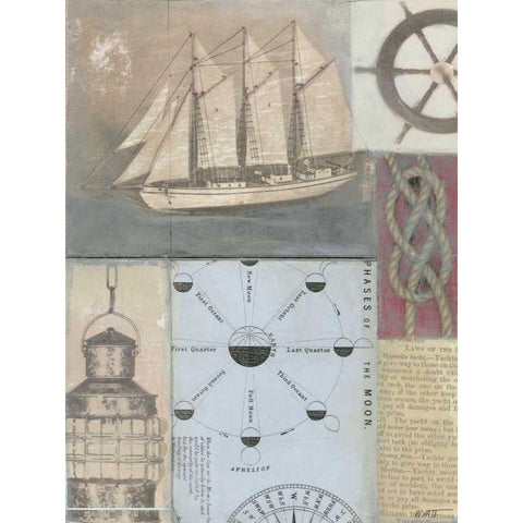 Sailors Journal I White Modern Wood Framed Art Print by Wyatt Jr., Norman