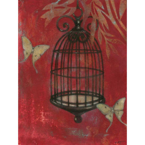 Asian Bird Cage I Black Modern Wood Framed Art Print with Double Matting by Wyatt Jr., Norman