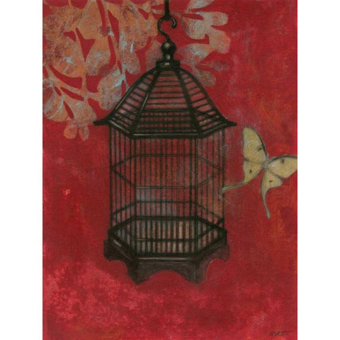 Asian Bird Cage II White Modern Wood Framed Art Print by Wyatt Jr., Norman