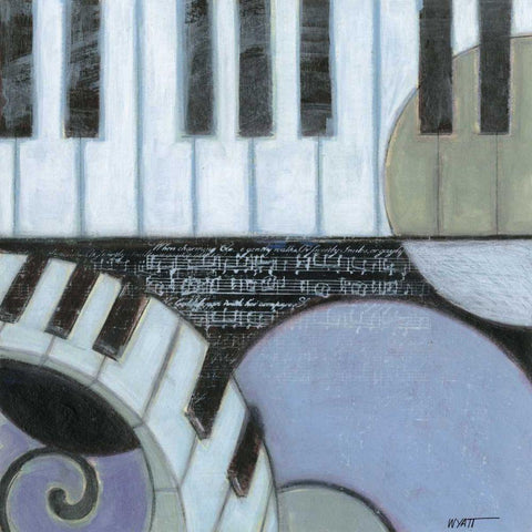 Cool Jazz III White Modern Wood Framed Art Print by Wyatt Jr., Norman