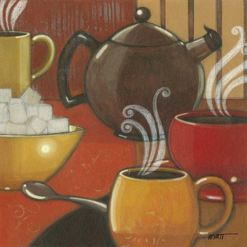 Another Cup I White Modern Wood Framed Art Print by Wyatt Jr., Norman